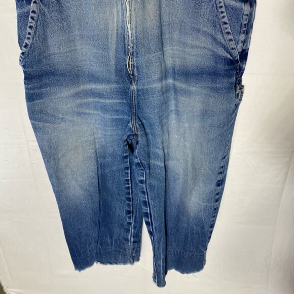 Vintage Toro Blue Distressed Denim Cropped Overalls 2XL - Picture 10 of 16